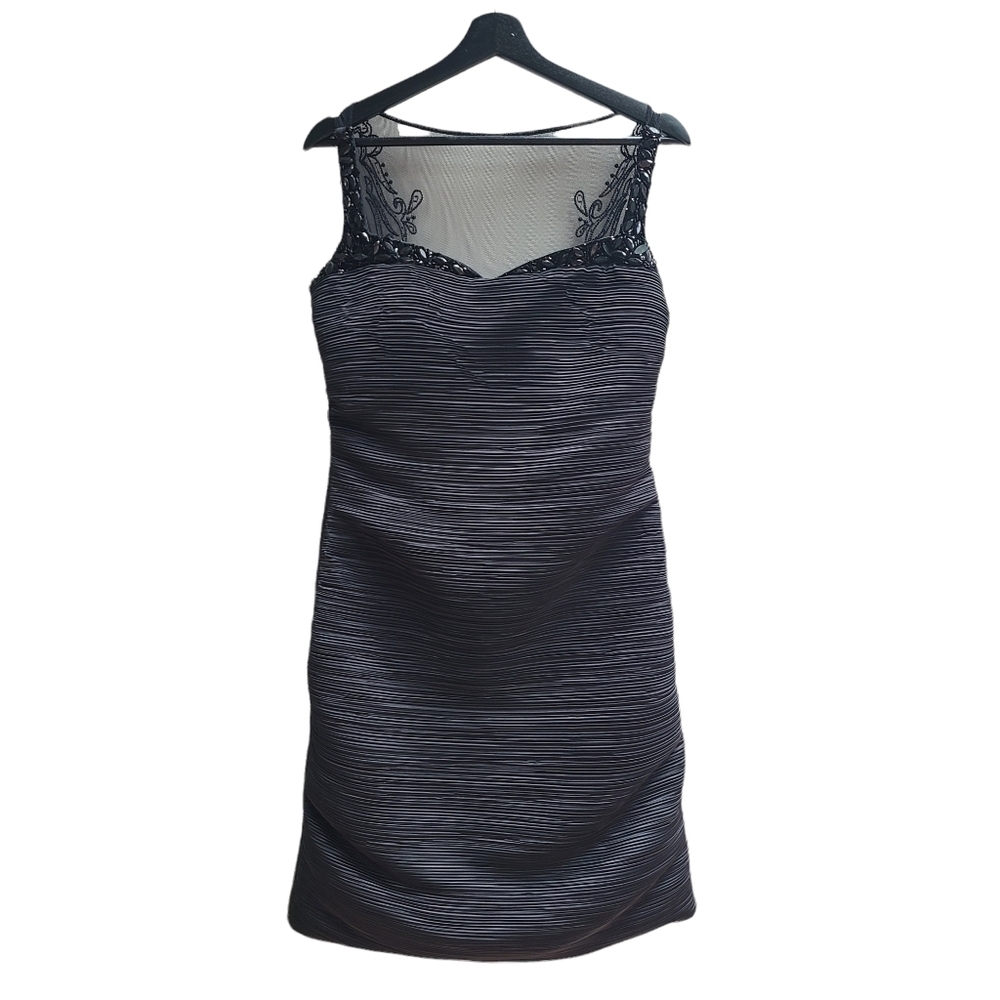 Saboroma Formal and Elegant Short Little Black Dress, Beading Mesh, Size Small